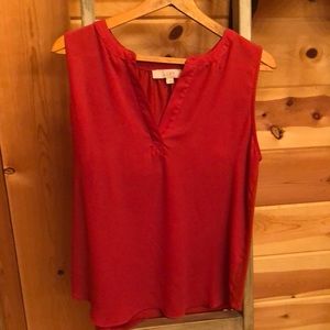 Loft Coral Red Blouse